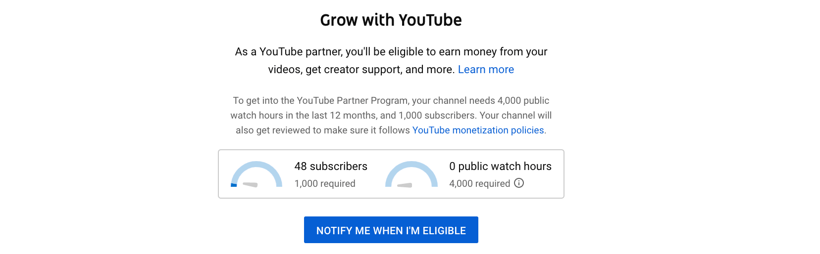 Youtube watch time monetization hot sale